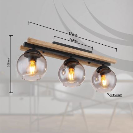 Globo - Πλαφονιέρα οροφής 3xE27/25W/230V