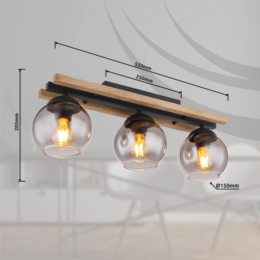 Globo - Πλαφονιέρα οροφής 3xE27/25W/230V