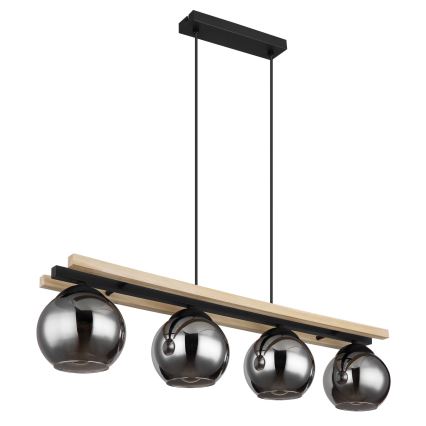 Globo - Κρεμαστό φωτιστικό οροφής 4xE27/25W/230V πεύκο