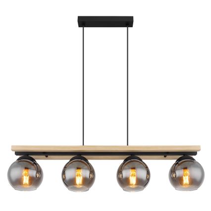 Globo - Κρεμαστό φωτιστικό οροφής 4xE27/25W/230V πεύκο