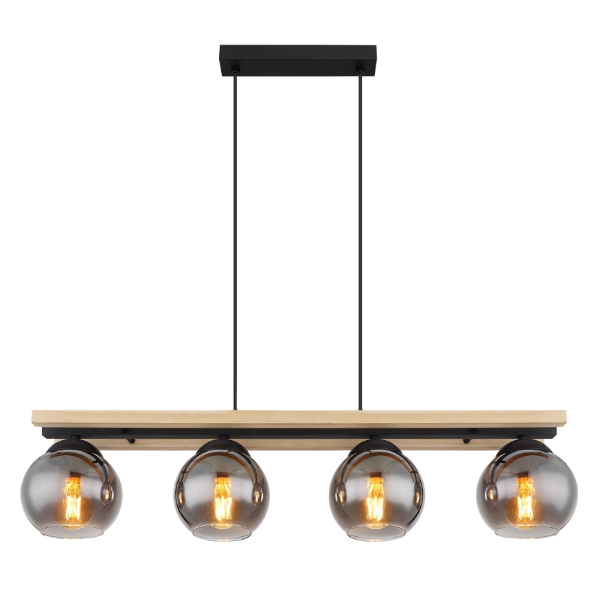 Globo - Κρεμαστό φωτιστικό οροφής 4xE27/25W/230V πεύκο