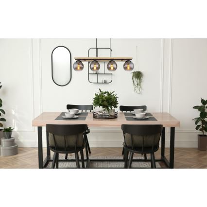 Globo - Κρεμαστό φωτιστικό οροφής 4xE27/25W/230V πεύκο