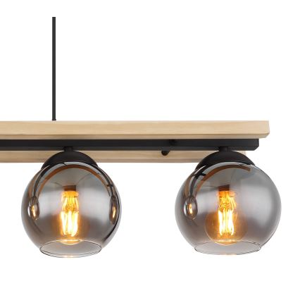 Globo - Κρεμαστό φωτιστικό οροφής 4xE27/25W/230V πεύκο