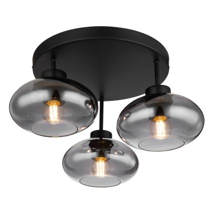 Globo - Επιφανειακό φωτιστικό οροφής 3xE27ILLU/40W/230V μαύρο
