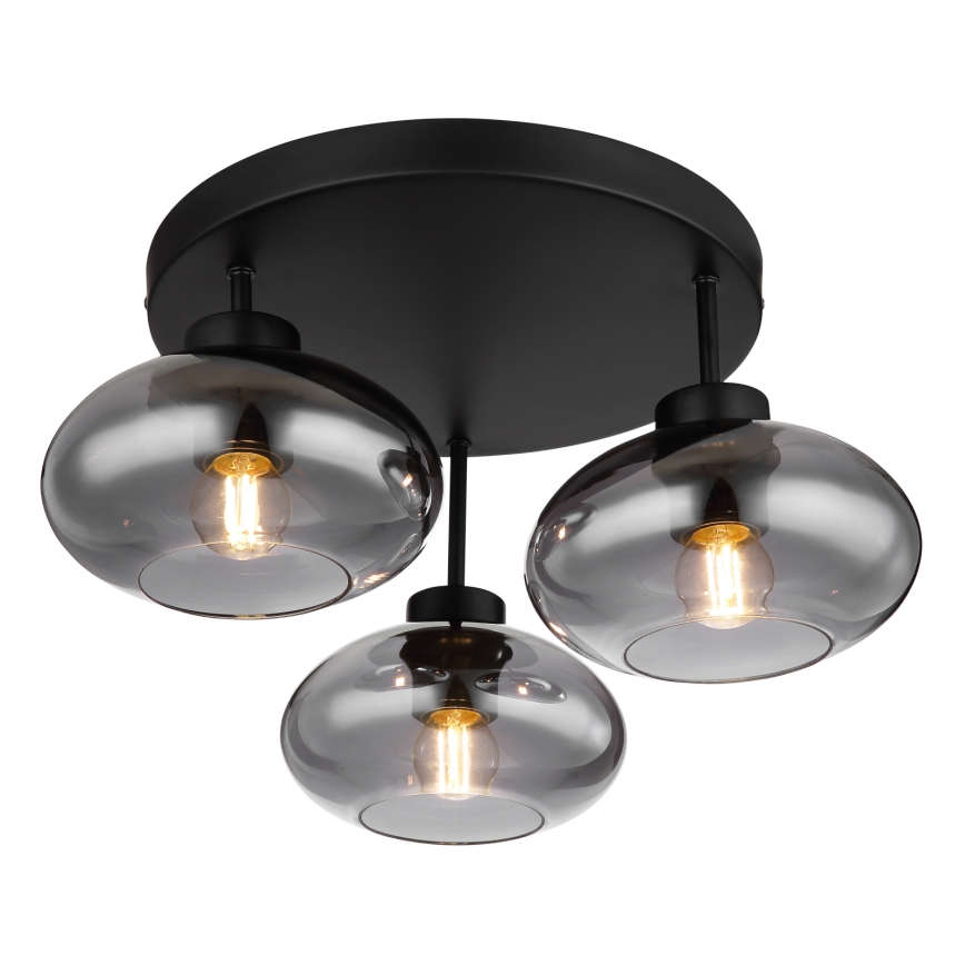 Globo - Επιφανειακό φωτιστικό οροφής 3xE27ILLU/40W/230V μαύρο