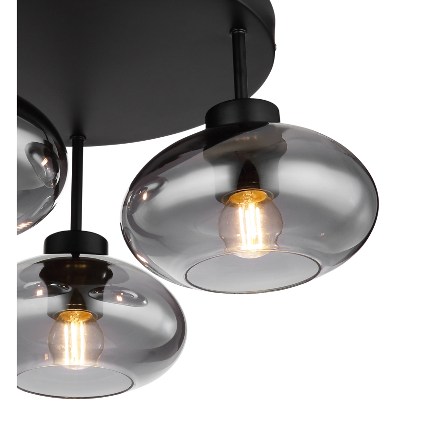 Globo - Επιφανειακό φωτιστικό οροφής 3xE27ILLU/40W/230V μαύρο