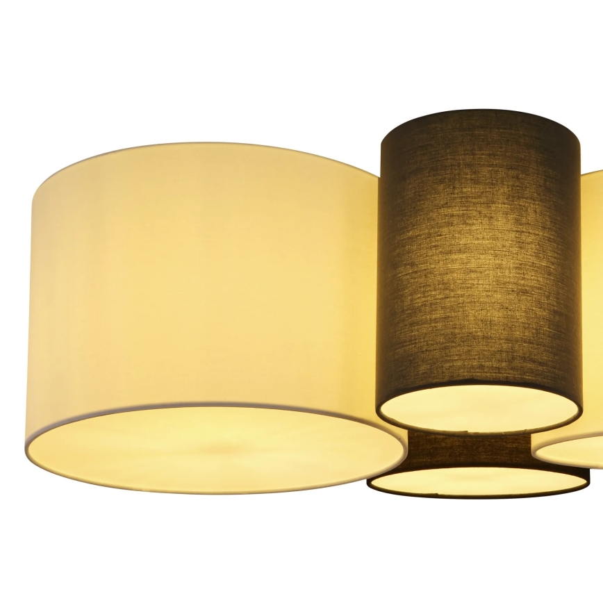 Globo 15586-4D - Φωτιστικό οροφής MAKKI 4xE27/15W/230V λευκό/γκρι/μαύρο