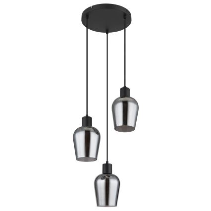 Globo - Κρεμαστό φωτιστικό οροφής 3xE27/40W/230V διάμετρος 28,5 cm μαύρο