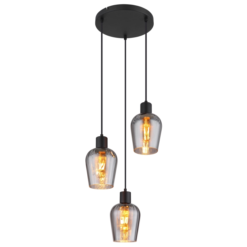 Globo - Κρεμαστό φωτιστικό οροφής 3xE27/40W/230V διάμετρος 28,5 cm μαύρο