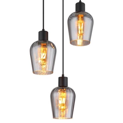 Globo - Κρεμαστό φωτιστικό οροφής 3xE27/40W/230V διάμετρος 28,5 cm μαύρο