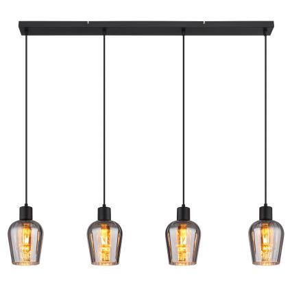 Globo - Κρεμαστό φωτιστικό οροφής 4xE27/40W/230V μαύρο