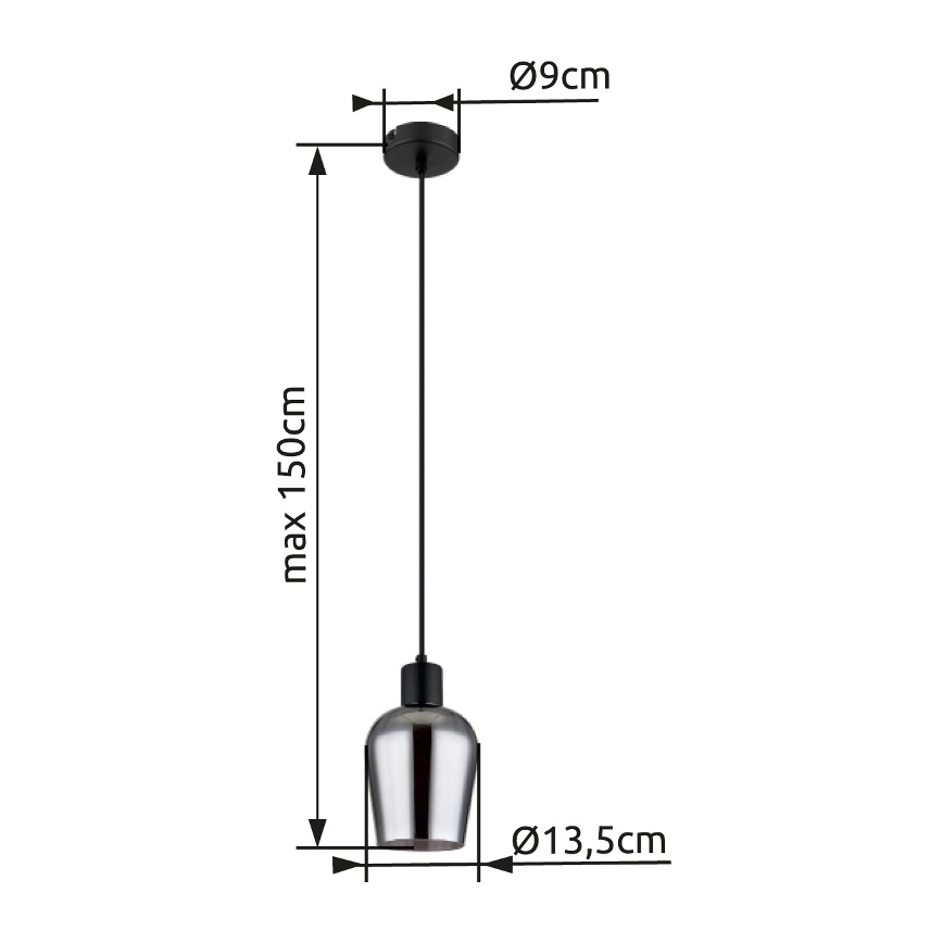 Globo - Κρεμαστό φωτιστικό οροφής 1xE27/40W/230V διάμετρος 13,5 cm μαύρο