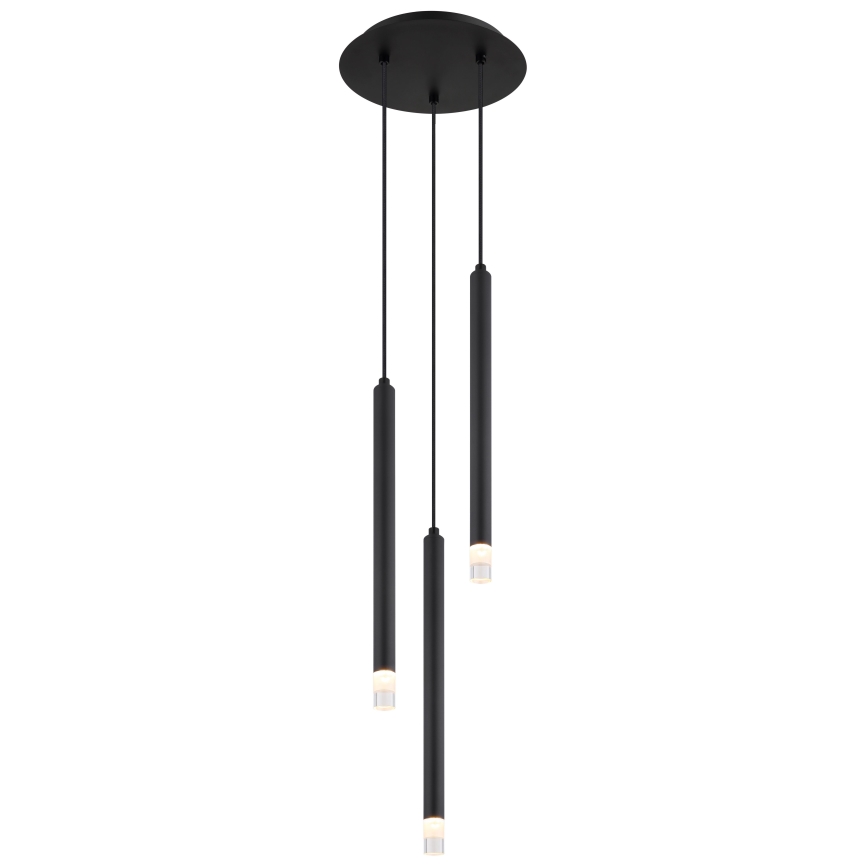 Globo - Κρεμαστό φωτιστικό οροφής 3xG9/4W/230V διάμετρος 24 cm μαύρο