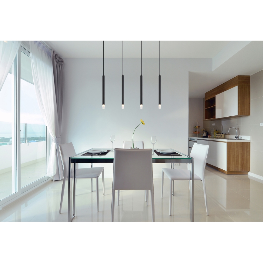 Globo - Κρεμαστό φωτιστικό οροφής 4xG9/4W/230V μαύρο