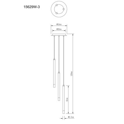 Globo - Κρεμαστό φωτιστικό οροφής 3xG9/4W/230V διάμετρος 24 cm