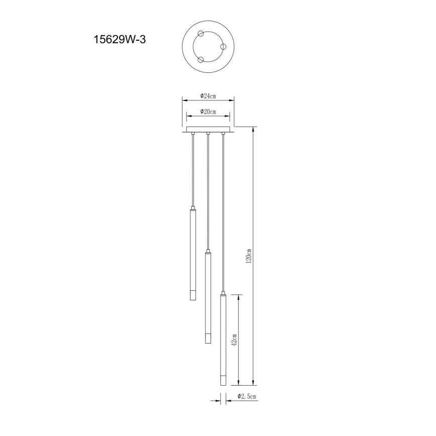 Globo - Κρεμαστό φωτιστικό οροφής 3xG9/4W/230V διάμετρος 24 cm