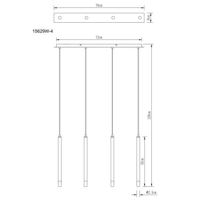 Globo - Κρεμαστό φωτιστικό οροφής 4xG9/4W/230V