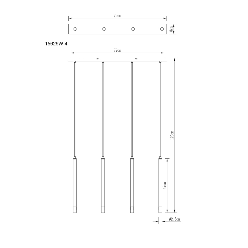 Globo - Κρεμαστό φωτιστικό οροφής 4xG9/4W/230V
