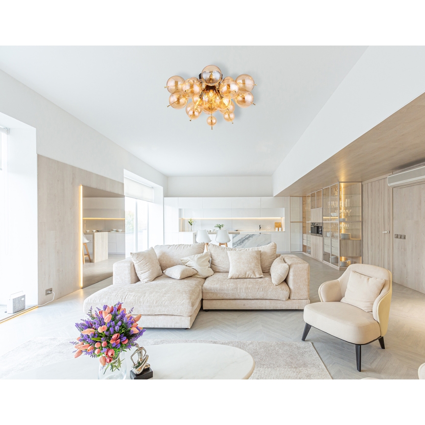 Globo - Πλαφονιέρα οροφής 3xE14/25W/230V διάμετρος 55 cm χρυσό