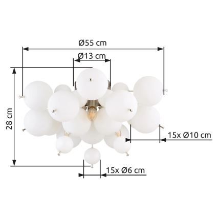 Globo - Πλαφονιέρα οροφής 3xE14/25W/230V διάμετρος 55 cm λευκό