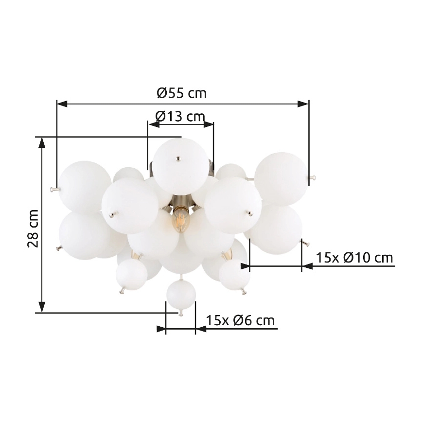 Globo - Πλαφονιέρα οροφής 3xE14/25W/230V διάμετρος 55 cm λευκό