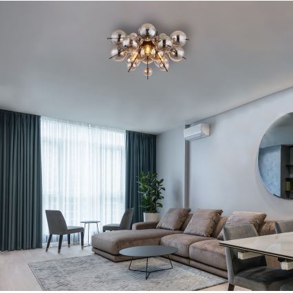 Globo - Πλαφονιέρα οροφής 3xE14/25W/230V διάμετρος 55 cm μαύρο