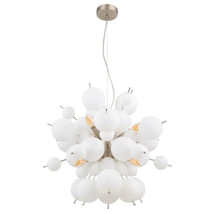 Globo - Κρεμαστό φωτιστικό οροφής 6xE14/25W/230V διάμετρος 55 cm λευκό