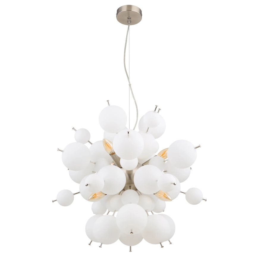 Globo - Κρεμαστό φωτιστικό οροφής 6xE14/25W/230V διάμετρος 55 cm λευκό