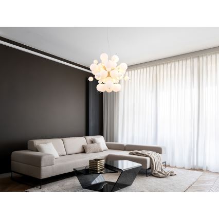 Globo - Κρεμαστό φωτιστικό οροφής 6xE14/25W/230V διάμετρος 55 cm λευκό