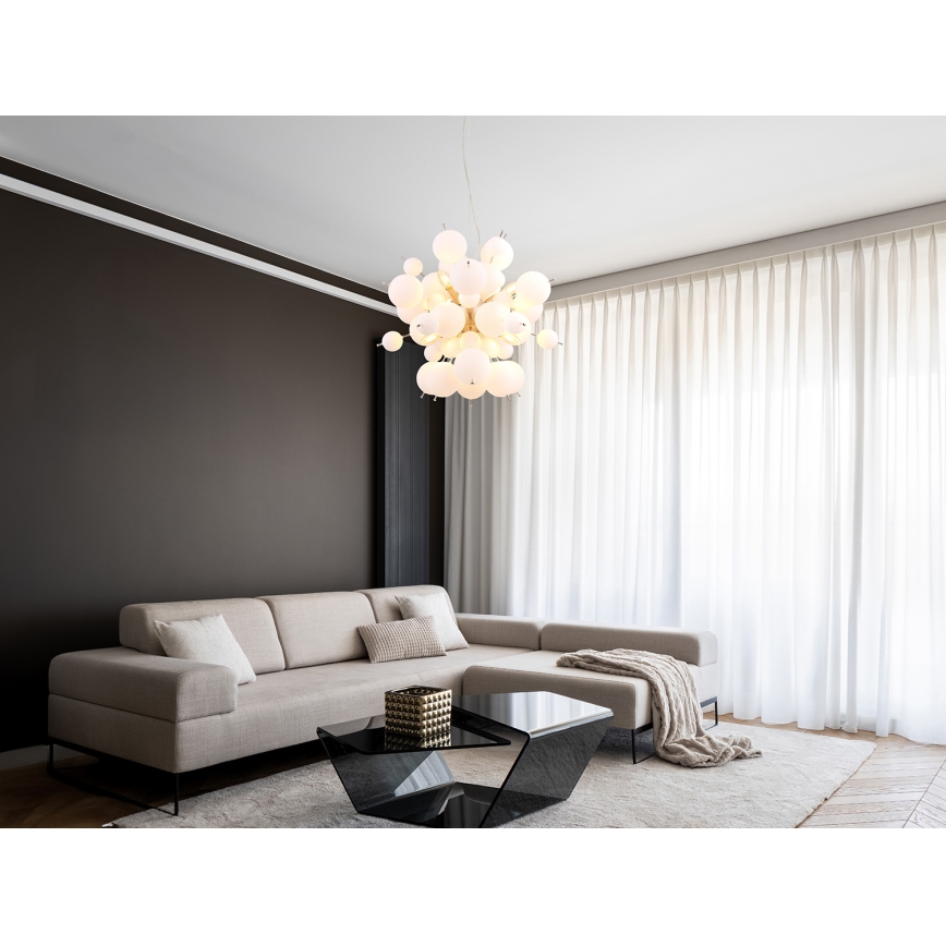 Globo - Κρεμαστό φωτιστικό οροφής 6xE14/25W/230V διάμετρος 55 cm λευκό