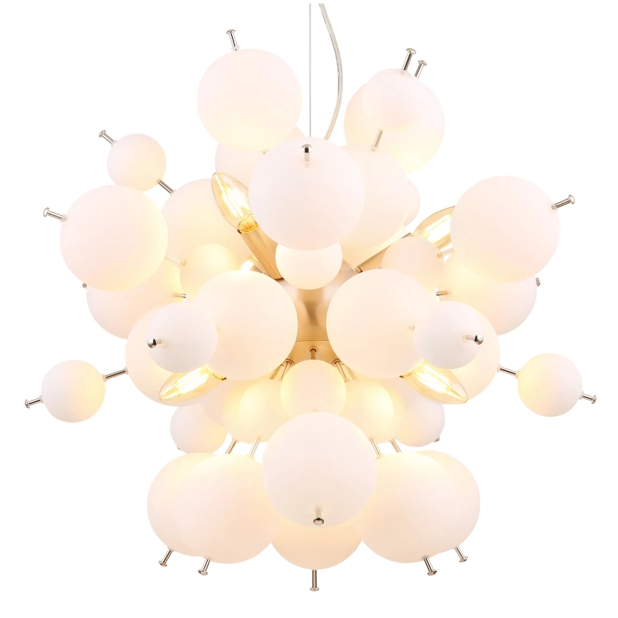 Globo - Κρεμαστό φωτιστικό οροφής 6xE14/25W/230V διάμετρος 55 cm λευκό