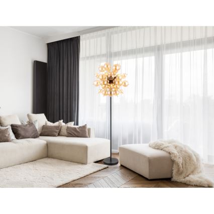 Globo - Επιδαπέδιο φωτιστικό 6xE14/25W/230V καφέ/φιμέ
