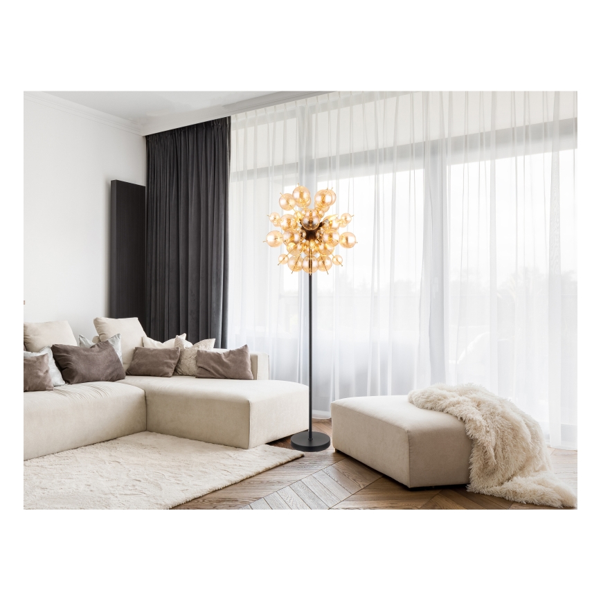 Globo - Επιδαπέδιο φωτιστικό 6xE14/25W/230V καφέ/φιμέ