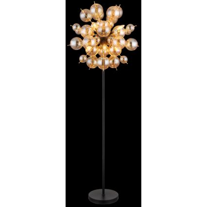 Globo - Επιδαπέδιο φωτιστικό 6xE14/25W/230V καφέ/φιμέ