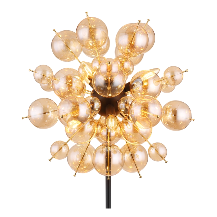 Globo - Επιδαπέδιο φωτιστικό 6xE14/25W/230V καφέ/φιμέ