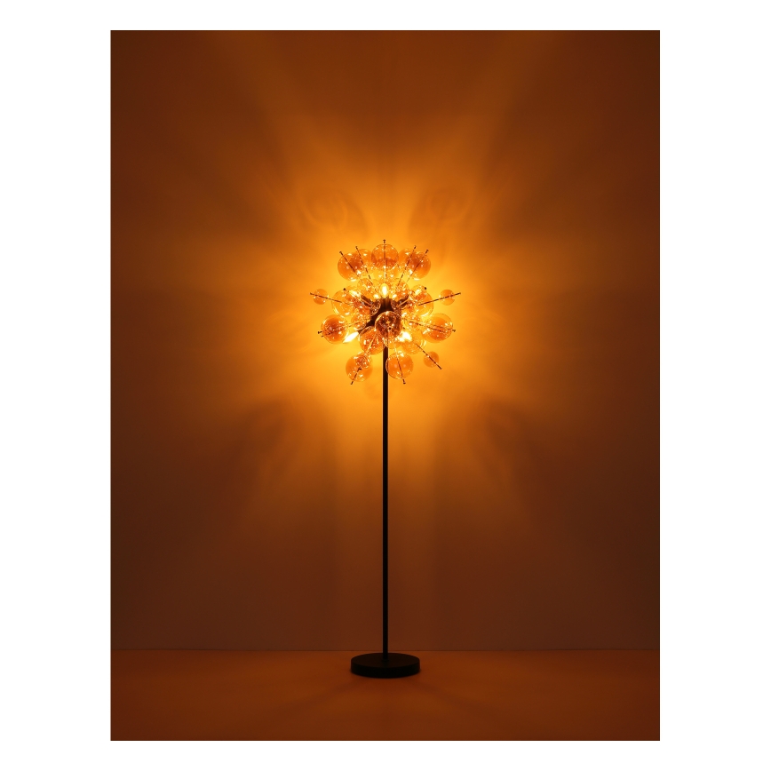 Globo - Επιδαπέδιο φωτιστικό 6xE14/25W/230V καφέ/φιμέ