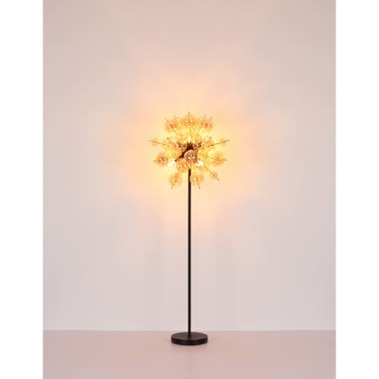 Globo - Επιδαπέδιο φωτιστικό 6xE14/25W/230V καφέ/φιμέ