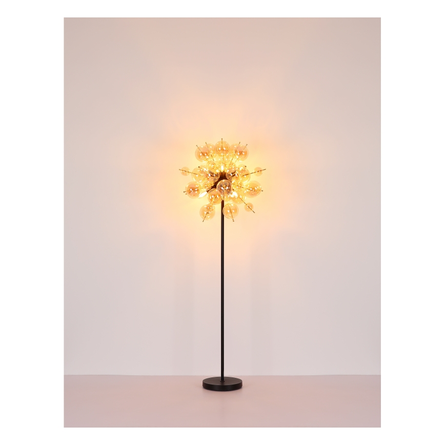 Globo - Επιδαπέδιο φωτιστικό 6xE14/25W/230V καφέ/φιμέ