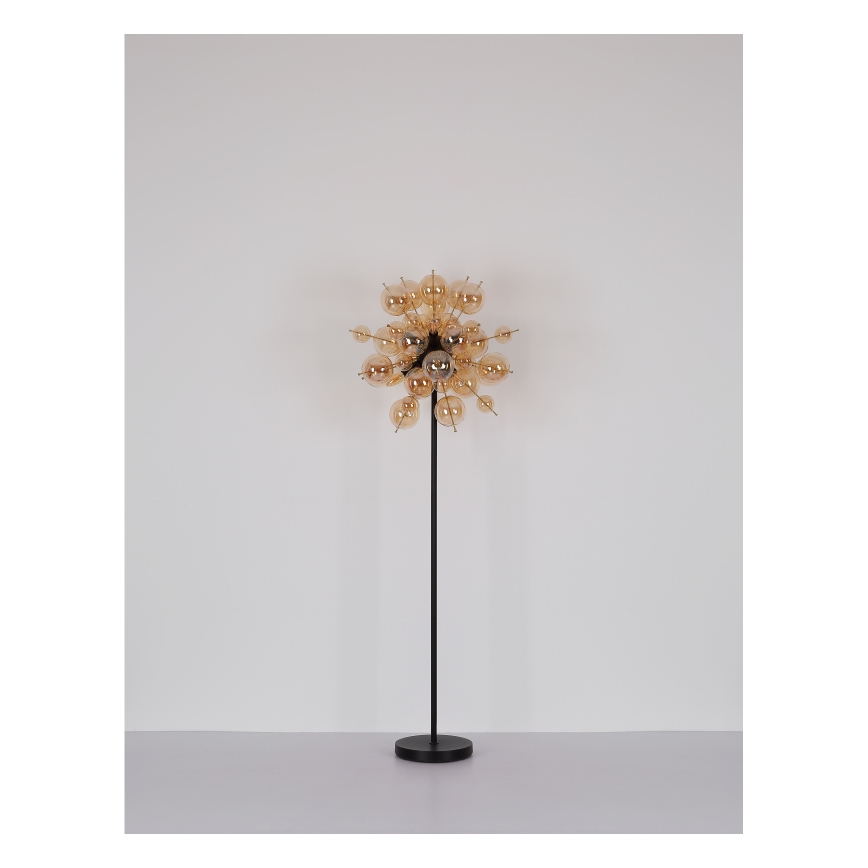 Globo - Επιδαπέδιο φωτιστικό 6xE14/25W/230V καφέ/φιμέ