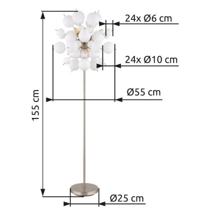 Globo - Επιδαπέδιο φωτιστικό 6xE14/25W/230V λευκό