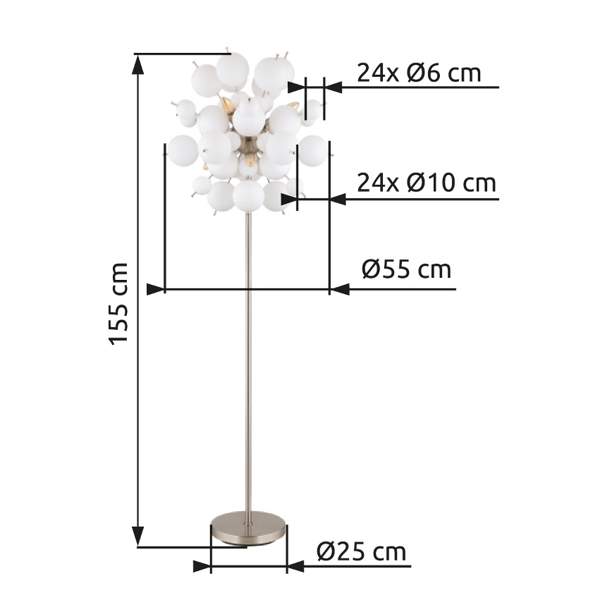 Globo - Επιδαπέδιο φωτιστικό 6xE14/25W/230V λευκό