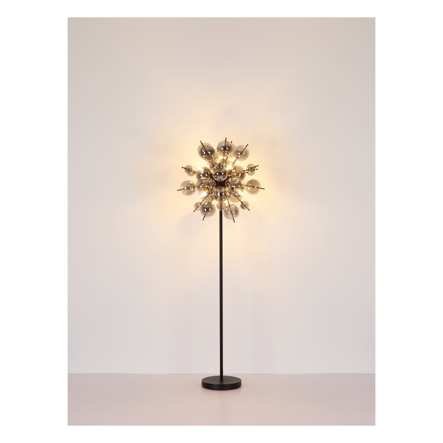 Globo - Επιδαπέδιο φωτιστικό 6xE14/25W/230V μαύρο/φιμέ