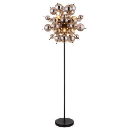 Globo - Επιδαπέδιο φωτιστικό 6xE14/25W/230V μαύρο/φιμέ