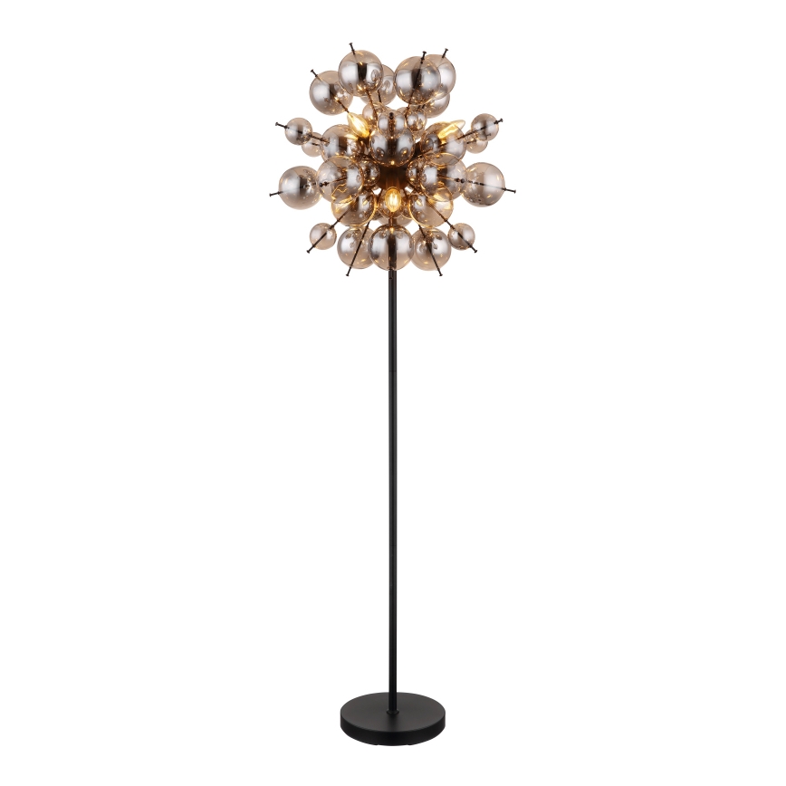 Globo - Επιδαπέδιο φωτιστικό 6xE14/25W/230V μαύρο/φιμέ