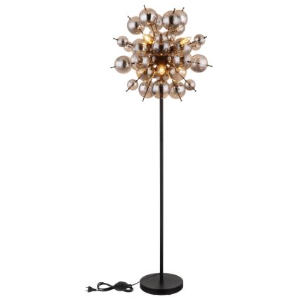Globo - Επιδαπέδιο φωτιστικό 6xE14/25W/230V μαύρο/φιμέ