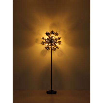 Globo - Επιδαπέδιο φωτιστικό 6xE14/25W/230V μαύρο/φιμέ