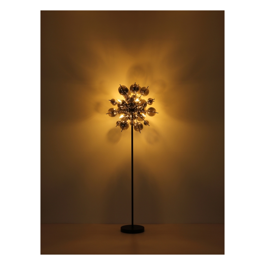 Globo - Επιδαπέδιο φωτιστικό 6xE14/25W/230V μαύρο/φιμέ