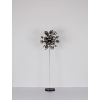Globo - Επιδαπέδιο φωτιστικό 6xE14/25W/230V μαύρο/φιμέ