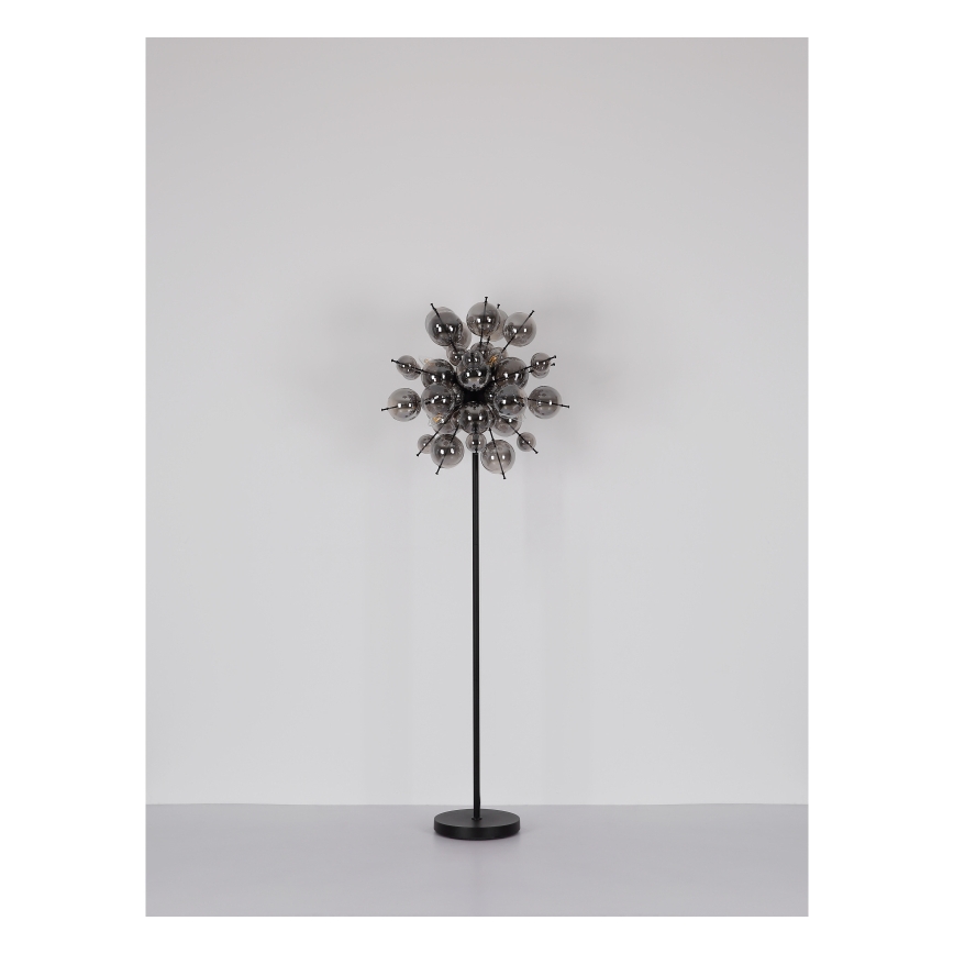 Globo - Επιδαπέδιο φωτιστικό 6xE14/25W/230V μαύρο/φιμέ