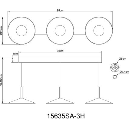 Globo - Κρεμαστό LED φωτιστικό σε καλώδιο LED/24W/230V 4000K κρεμ